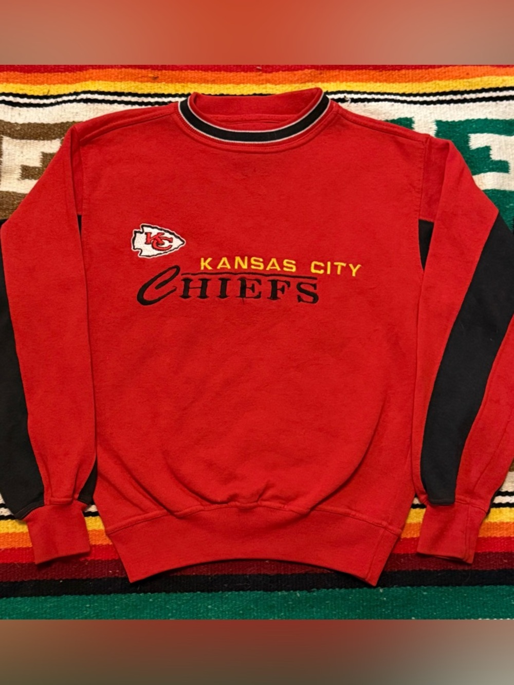 Logo Athletic Red and Black Crewneck Sweatshirt